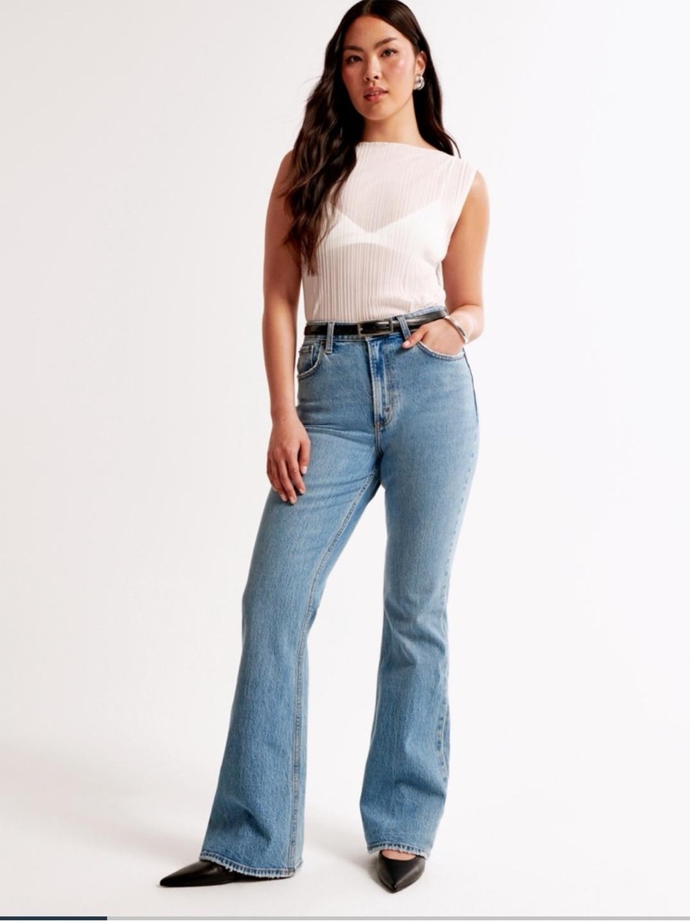 Abercrombie & Fitch Curve Love High-Rise Flare Jeans